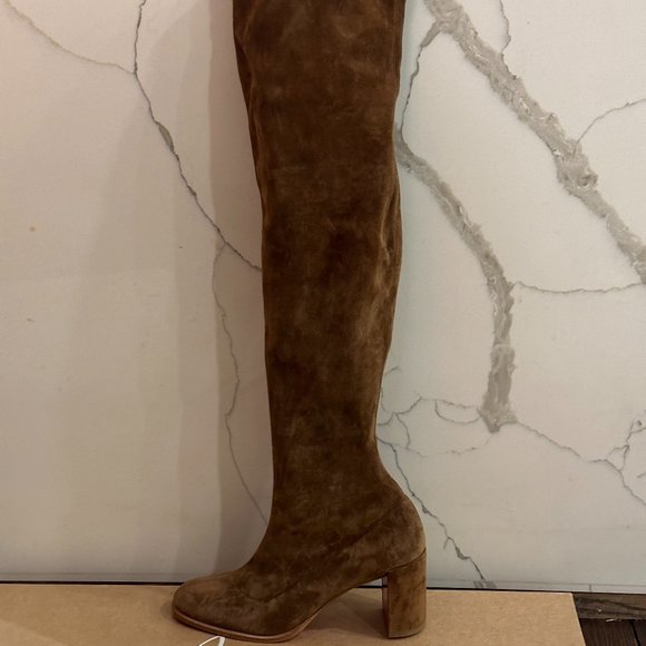 Christian Louboutin STRETCHADOXA BOTTA ALTA 70 Suede Over Knee Tall Boots - Picture 2 of 16